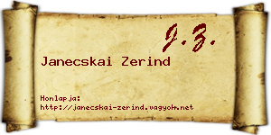 Janecskai Zerind névjegykártya